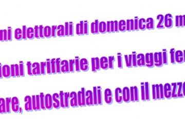 Consultazioni elettorali di domenica 26 maggio 2019: agevolazioni tariffarie per i viaggi ferroviari