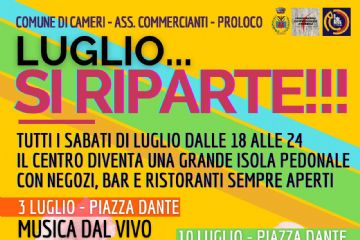 Evento &quot;Luglio ...si riparte&quot;. Avviso chiusura strade